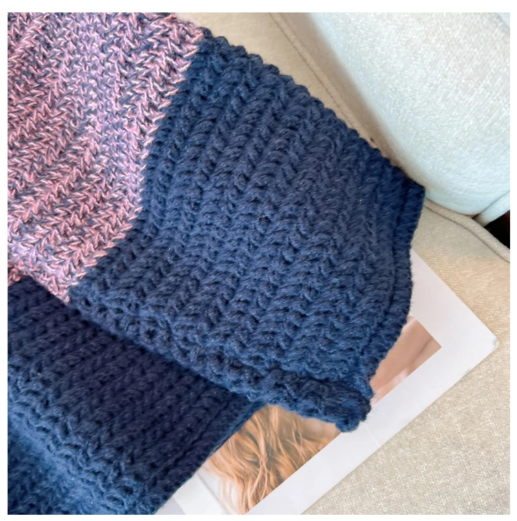 Comfy Oversized Relaxed Fit Colourful Patch Sweater
