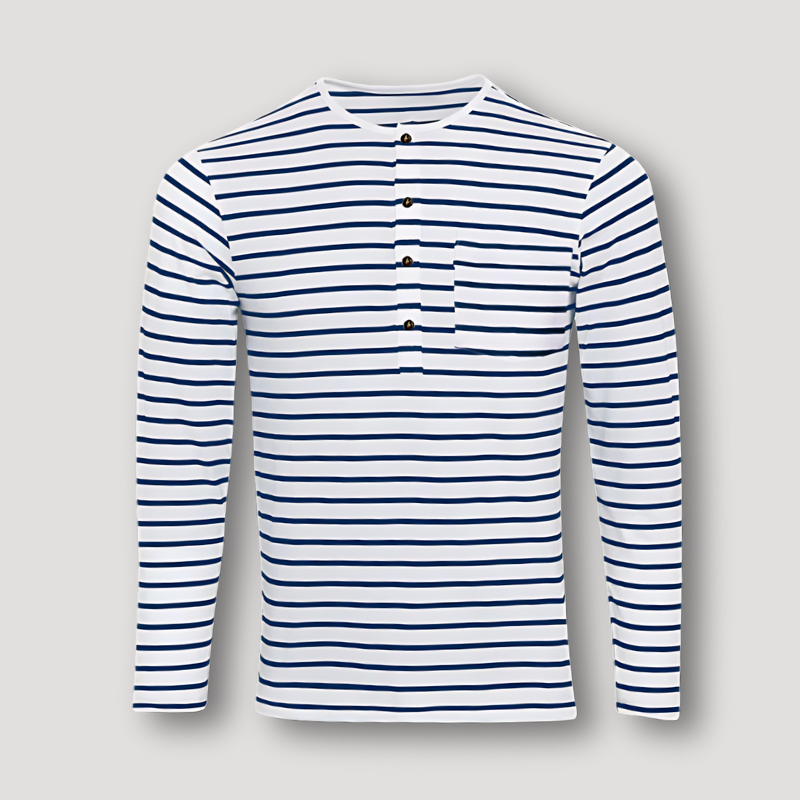 Comfortable Classic Light Blue Striped Dress Shirt - OutfitLondon