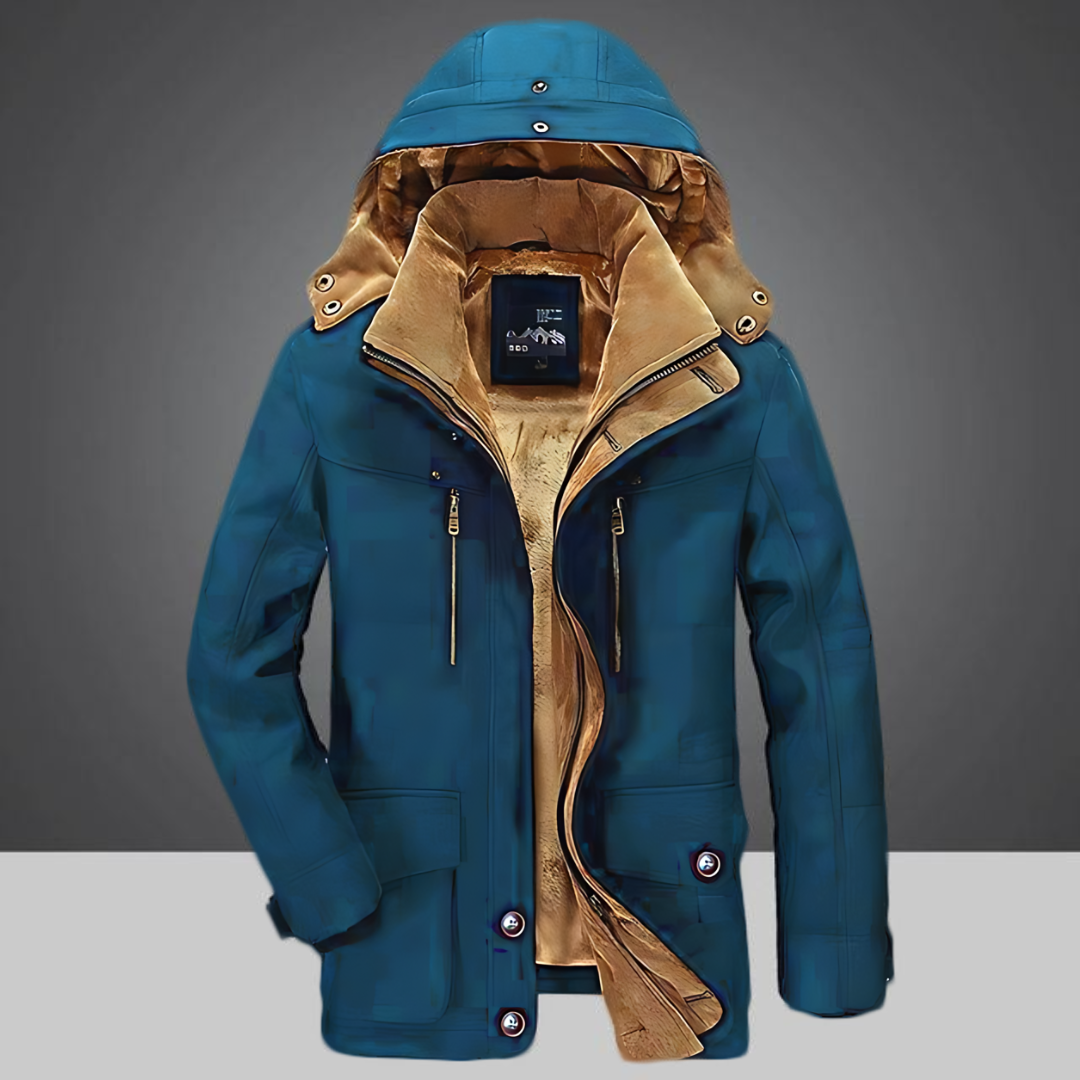 Warm Long Men's Parka Coat - Winter Frost Jacket - OutfitLondon