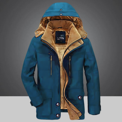 Warm Long Men's Parka Coat - Winter Frost Jacket - OutfitLondon