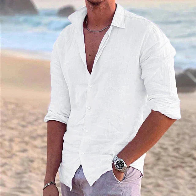 Lightweight Mens Summer Linen Blend Shirt