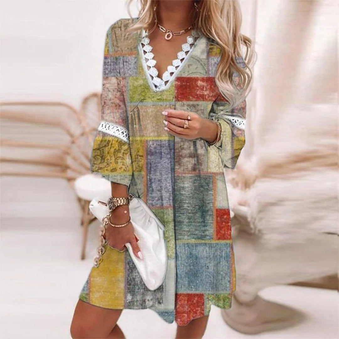Image of Cynthia | Women's V-Neck A-Line Mini Dress