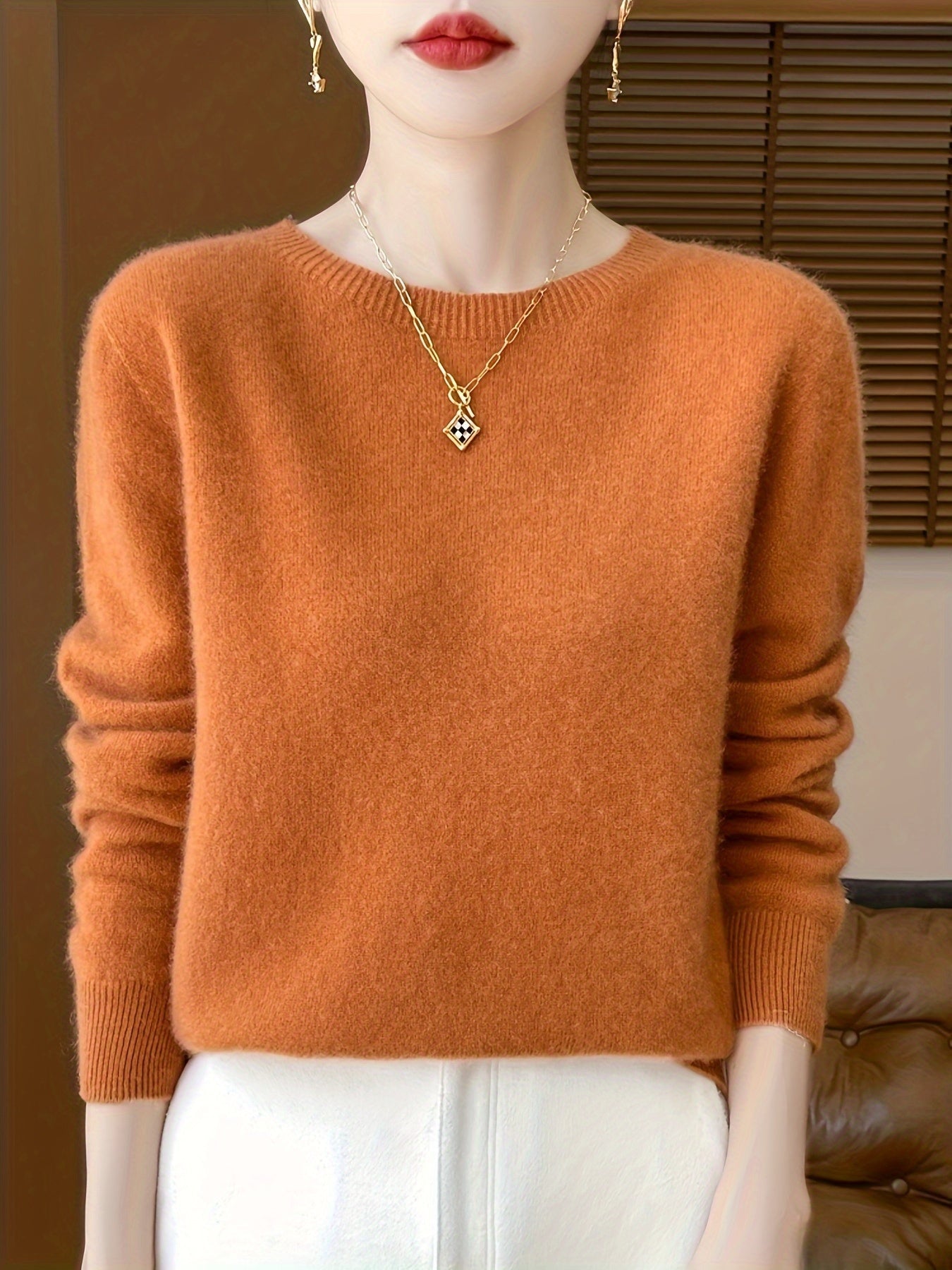 Comfortable Regular Fit Crew Neck Sweater