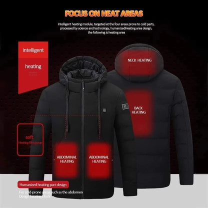 Winter Heated Jackets SmartHeating Cotton Codts HedtedHooded Jackets for Men
