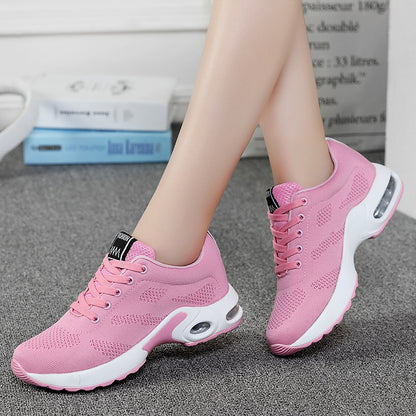Women's Lace-up Fabric Flat Heel Sneakers