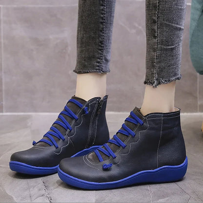 Supportive Arch Lace Up Ankle Boots