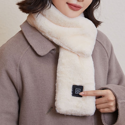 Electric USB Rechargeable Heated Faux Fur Scarf