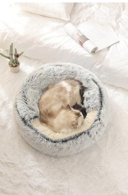 Fluffy Plush Cave Cat Bed