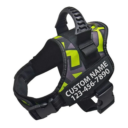 Personalised Dog Harness Strong No Pull Premium Custom Name Reflective Vest