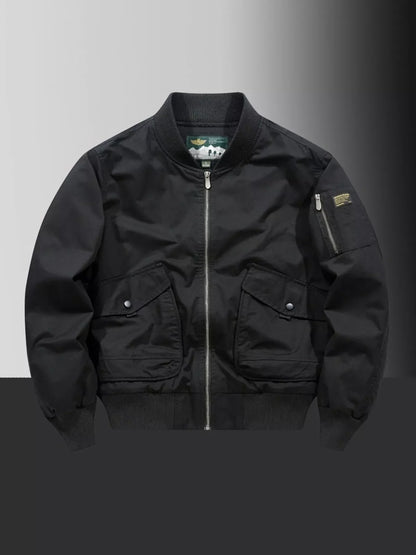 Large Size Mens Zip Up Bomber Jacket