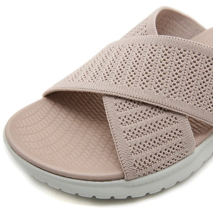 Women Orthopedic Sandals Mesh Anti-slip Broad Strap Beach Flat Sildes