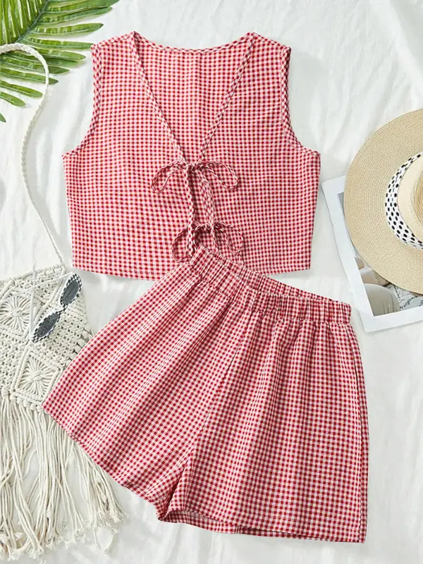 Women's Stylish Tank Top and Shorts Outfit Set