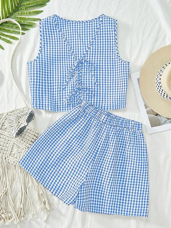 Women's Stylish Tank Top and Shorts Outfit Set