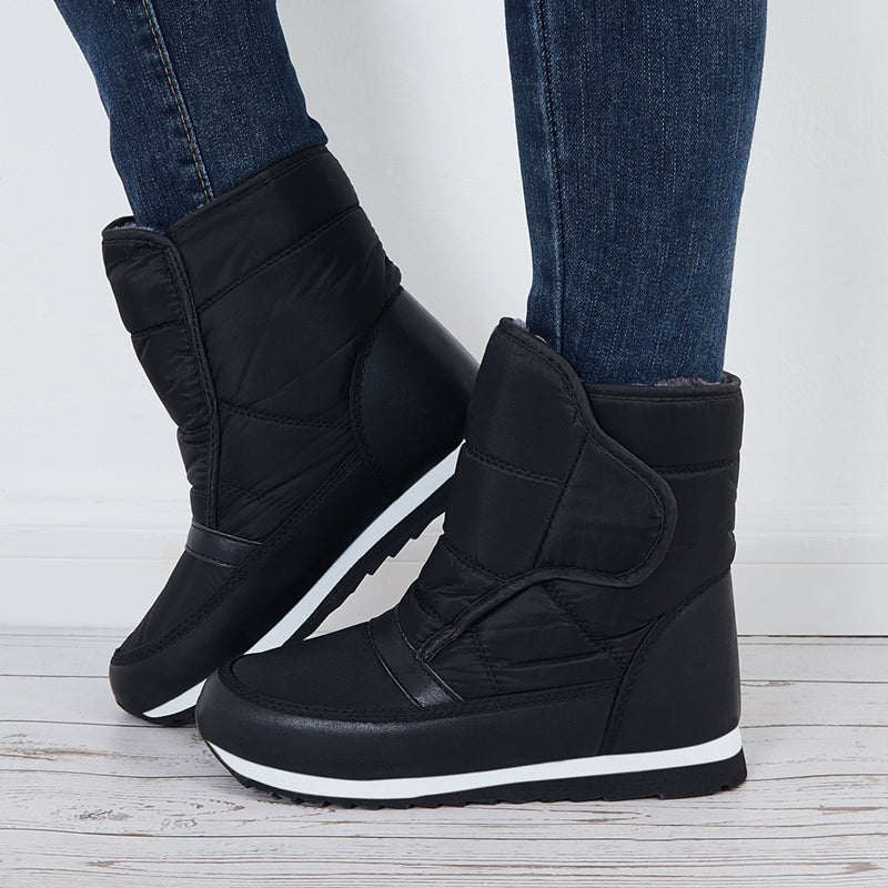 Winter Snow Ankle Boots Warm Fur Lining Waterproof Slip On Booties