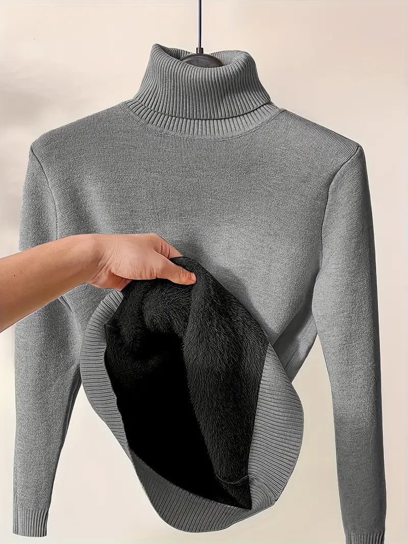 Warm Women's Cable Knit Turtleneck Sweater