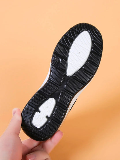 Sporty Sneakers For Women, Floral Embroidered Slip On Rocking Shoes