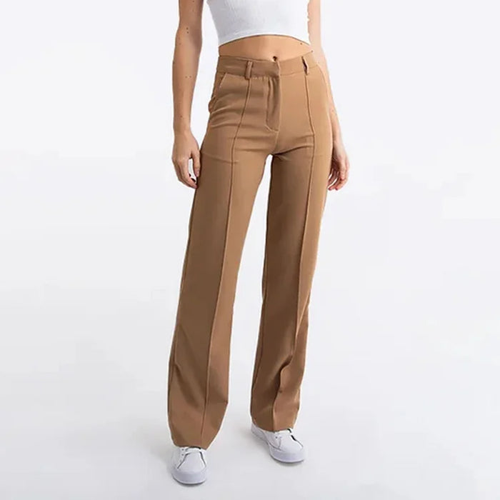 Comfortable Women's Straight Leg Pants with Pockets