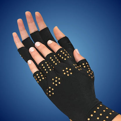 Fingerless Arthritis Gloves | Magnetic Compression Gloves for Arthritis Pain Relief - Improved Circulation - Reduced Swelling