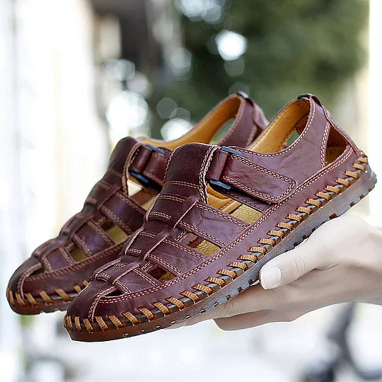 Men's Outdoor Daily Summer Hand-sewn Soft Leather Casual Sandals