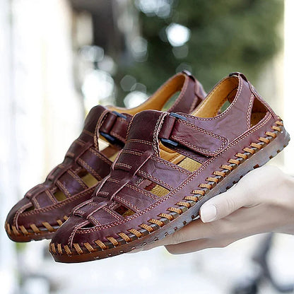Men's Outdoor Daily Summer Hand-sewn Soft Leather Casual Sandals