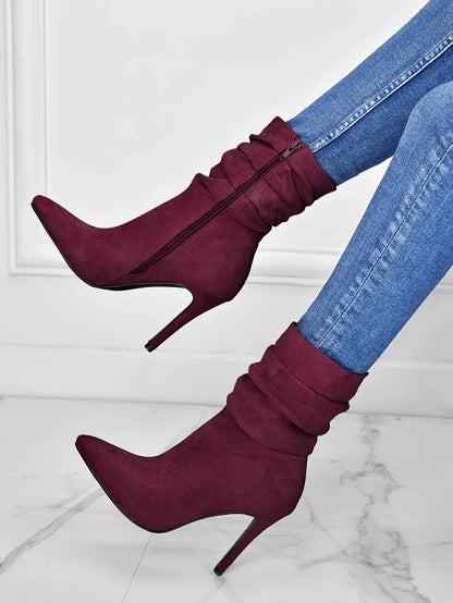 Chic Pointed Toe High Heel Booties