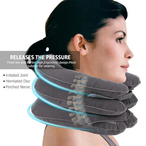 Three Layers Cervical Neck Traction Inflatable Pillow