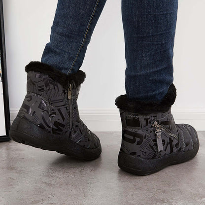 Warm Fur Lining Snow Booties Waterproof Ankle Boots