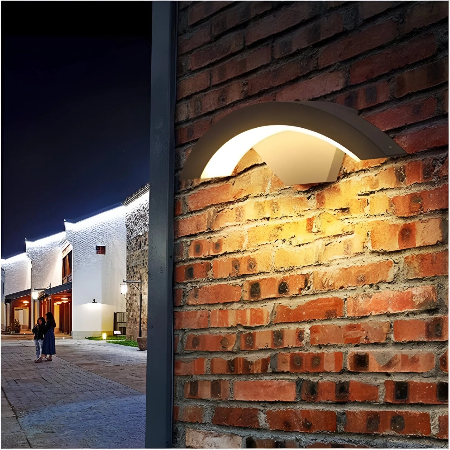 Classic Curved Glow LED Wall Light Outdoor Downlights Porch Wall Mounted Sconce