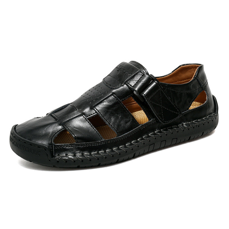 Men's Outdoor Daily Summer Hand-sewn Soft Leather Casual Sandals