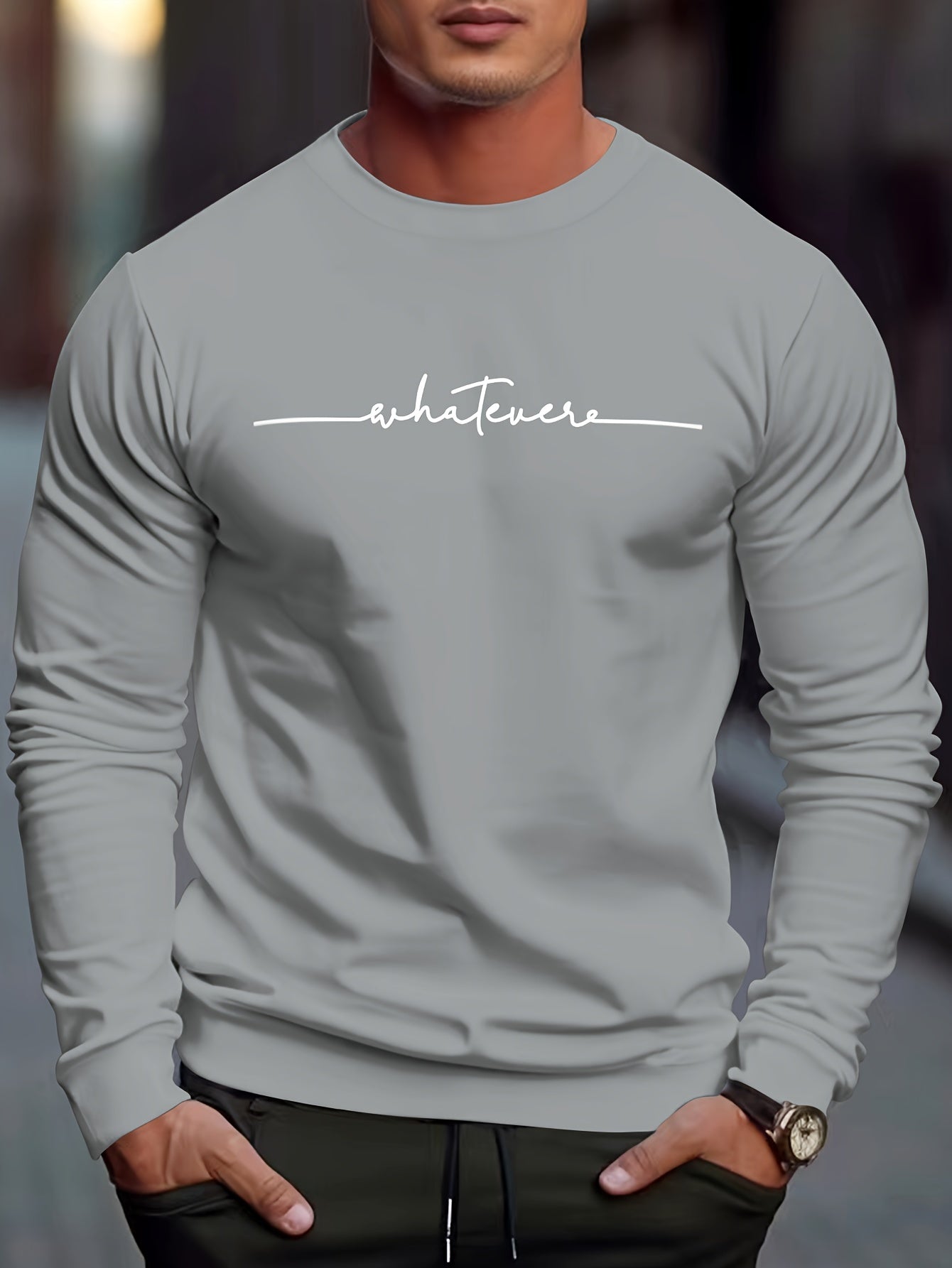 Casual Mens Sweatshirt with Humorous Graphic Design - OutfitLondon