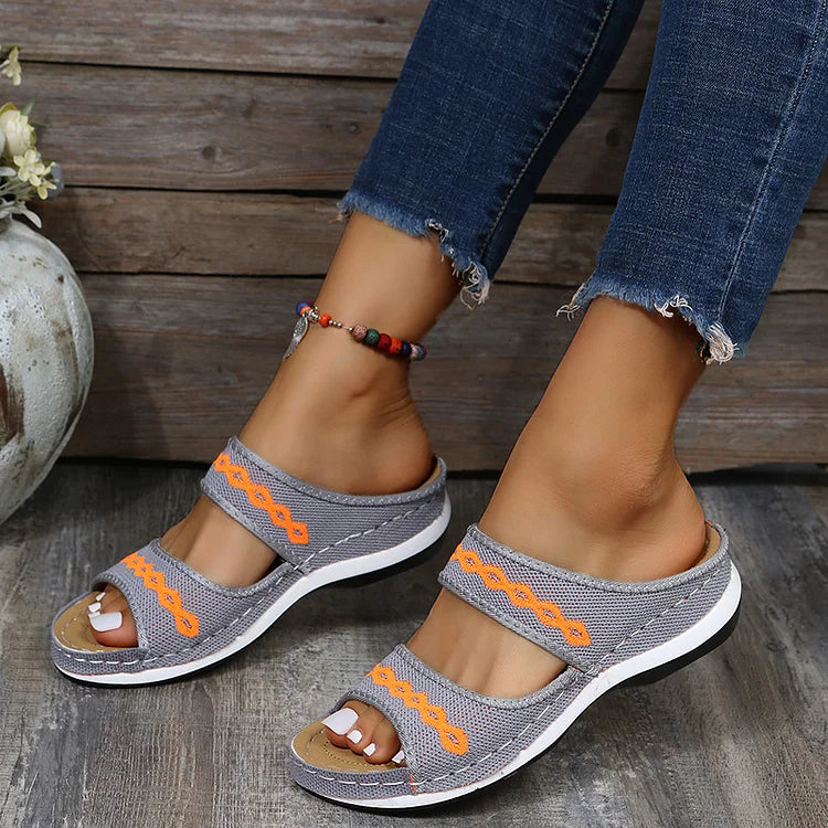 Leather Orthopedic Arch Support Sandals Diabetic Walking Cross Sandals