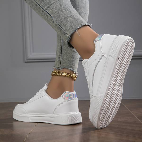 Orthopedic PU Leather Accent Sneakers