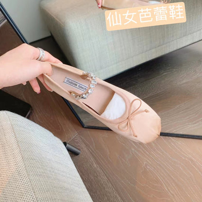 Women Mary Jane Flats Round Toe Slip on Ballet Flat Shoes