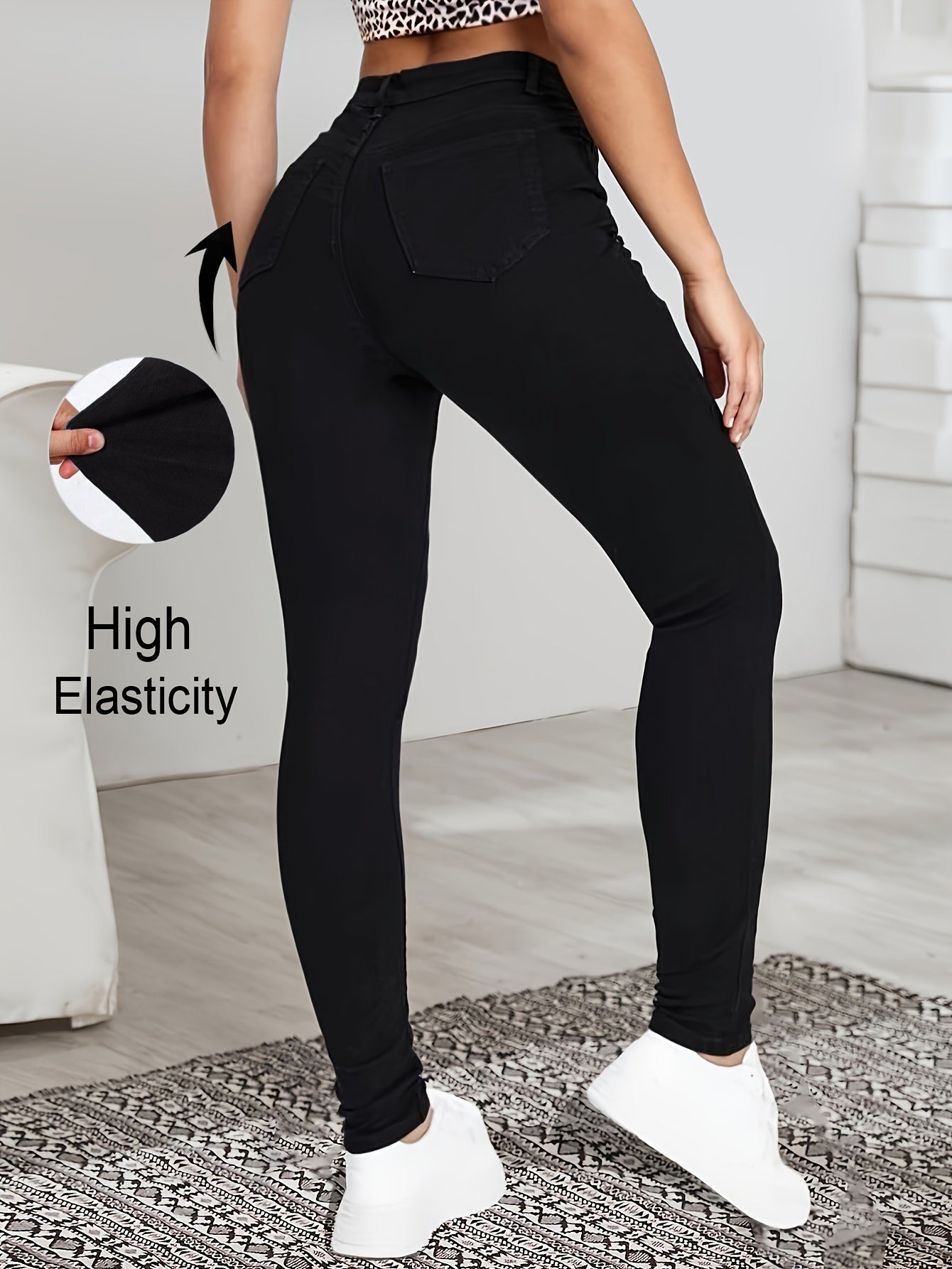 Slim Fit High Waist Dark Wash Jeans