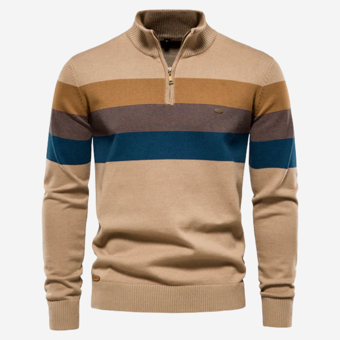 Traditional Mens Horizontal Stripe Pullover - OutfitLondon