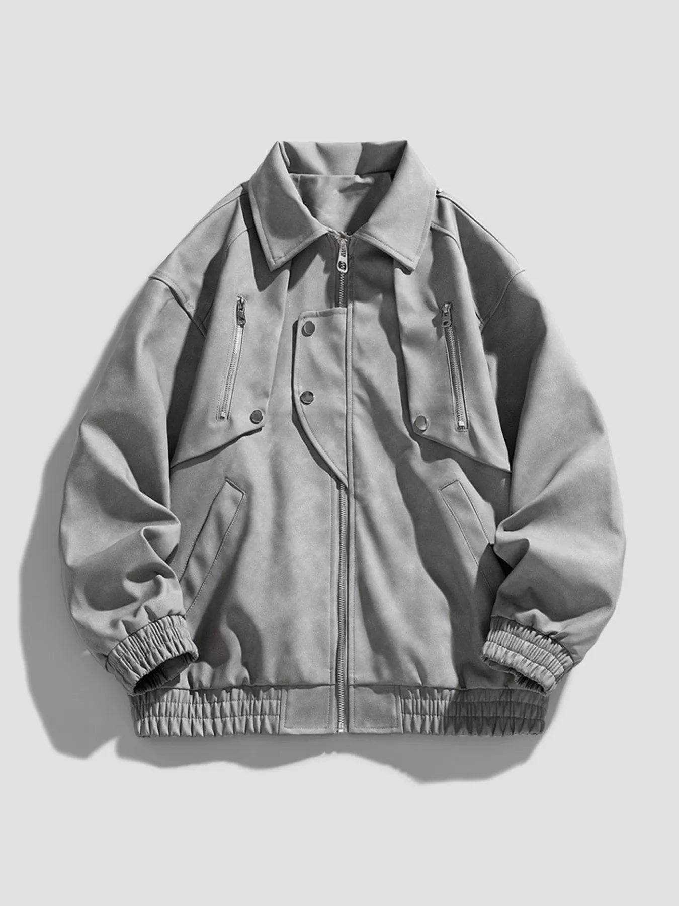 Large Size Zip Up Coat - OutfitLondon