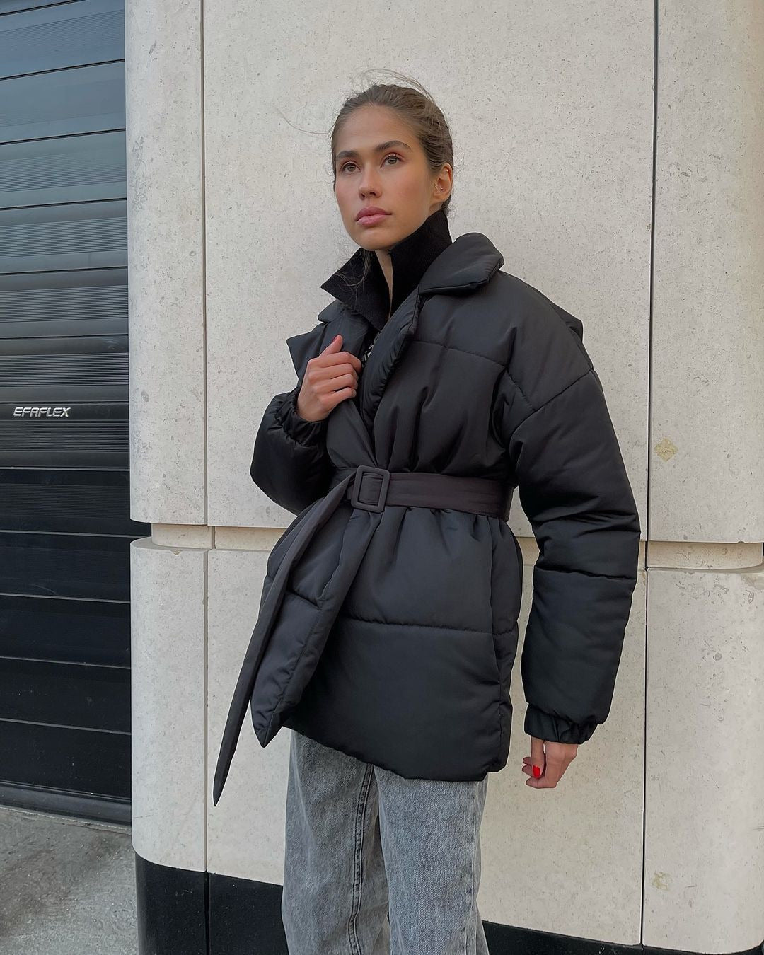 Women's Slim Wool Blend Long Lapel Overcoat