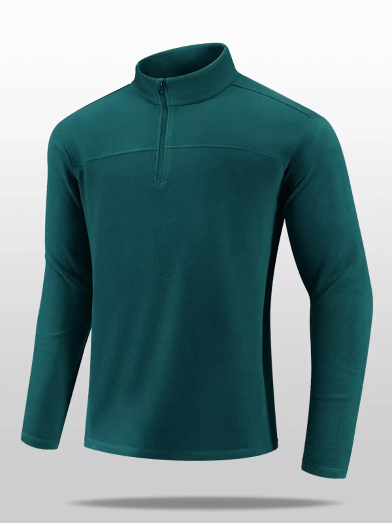 Large Size Quarter Zip Fleece Pullover - OutfitLondon