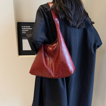 Women's Classic Leather Large Shoulder Bag