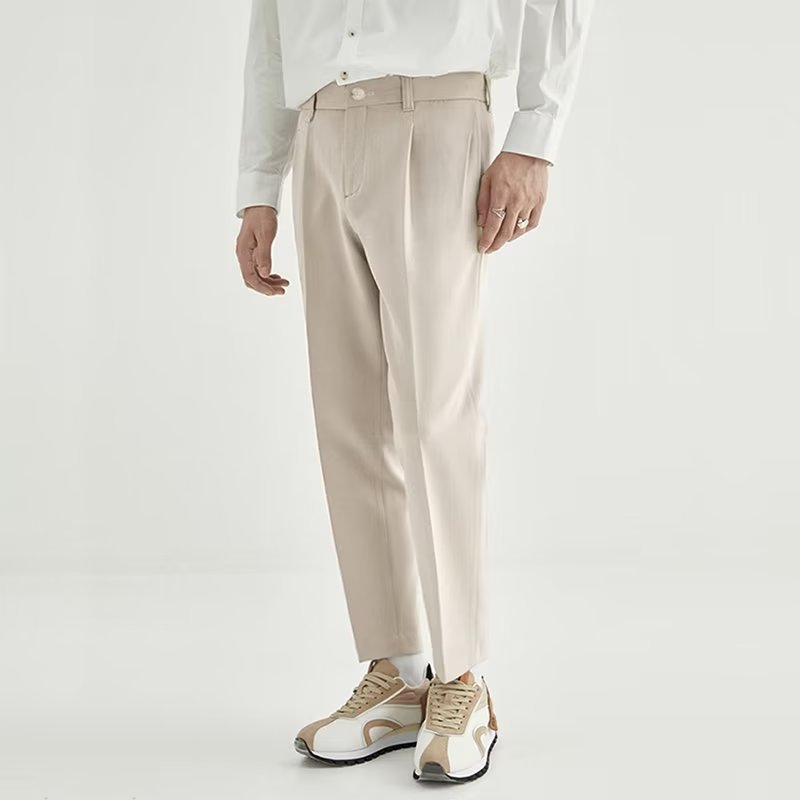 Relaxed Fit Men's Chino Crop Pants