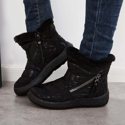 Warm Fur Lining Snow Booties Waterproof Ankle Boots