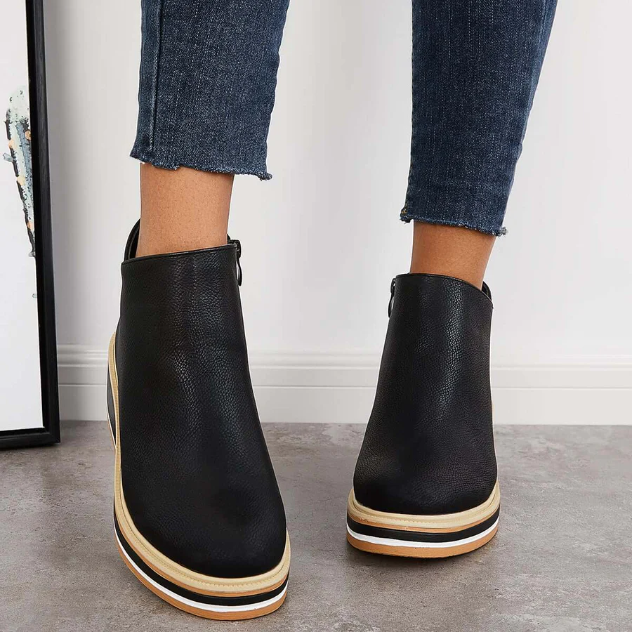 Women's Platform Wedge Ankle Boots