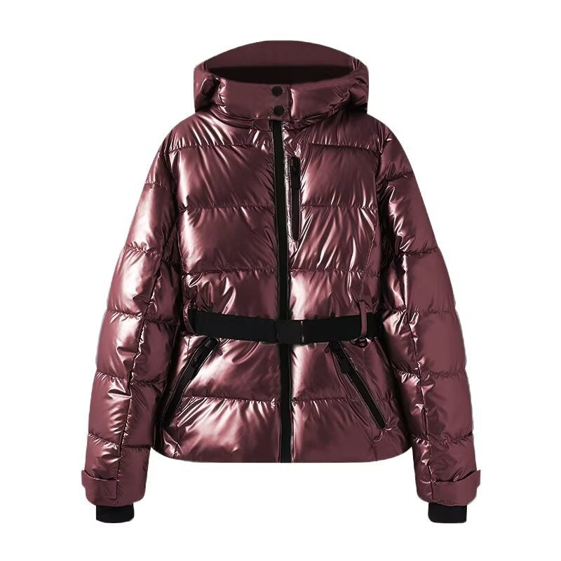 Slim Fitted Padded Jacket With Waist Tie