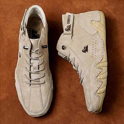 Barefoot Beck Ram Shoes Italian Handmade Suede Velcro High Boots