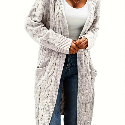 Cozy Open Front Winter Cardigan with Pockets