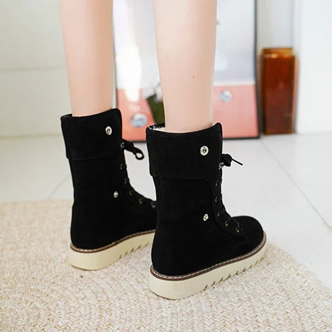 Comfy Women's Ankle Boots - Insulated Lace Up Design