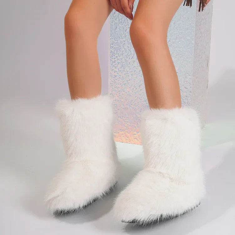Warm Faux Fur Ankle Boots for Women