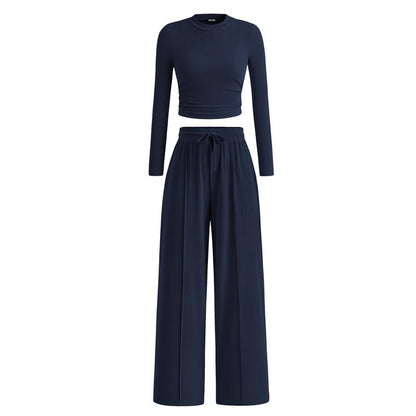 Soft Knit Long Sleeve Crop Top and Legging Set