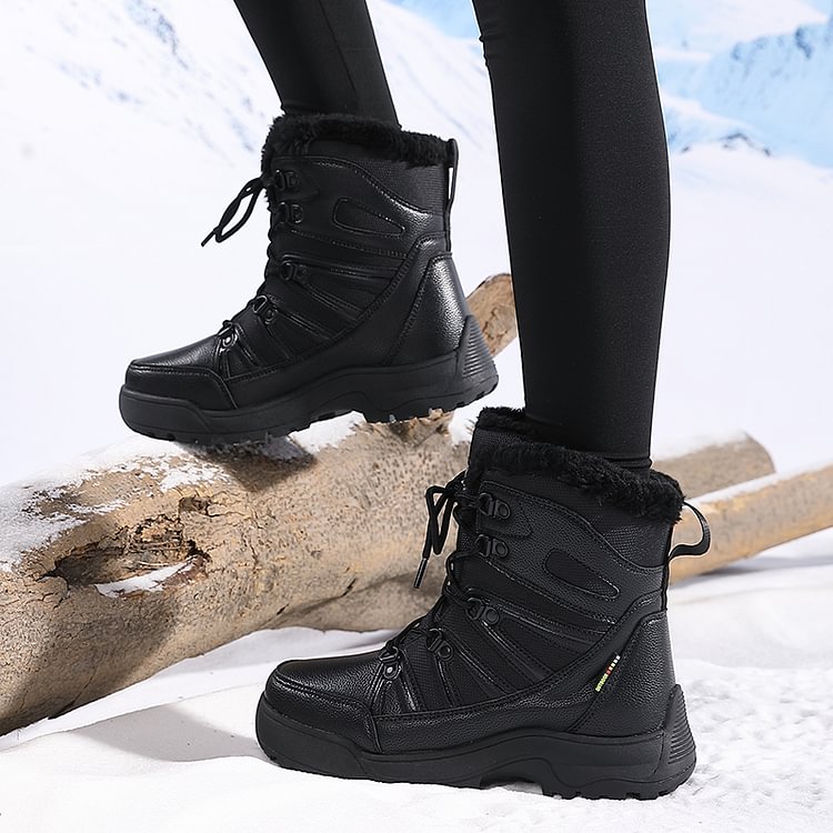 Warm Fuzzy Lace Up Ankle Boots for Women