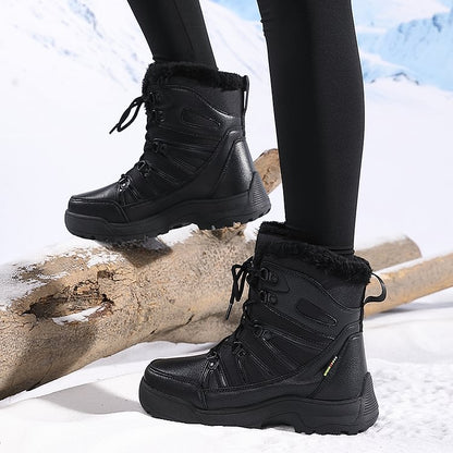 Warm Fuzzy Lace Up Ankle Boots for Women
